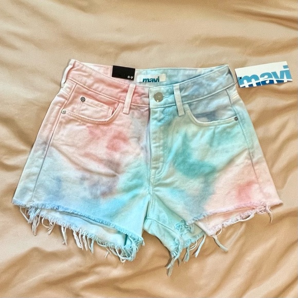 NWT MAVI Cotton Candy Colored Tye Dye Shorts - Picture 1 of 5